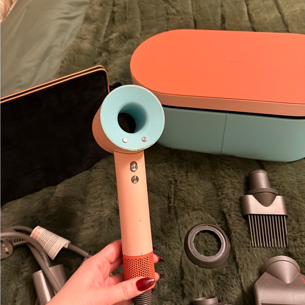 Dyson Peach and Teal Hair Dryer Set